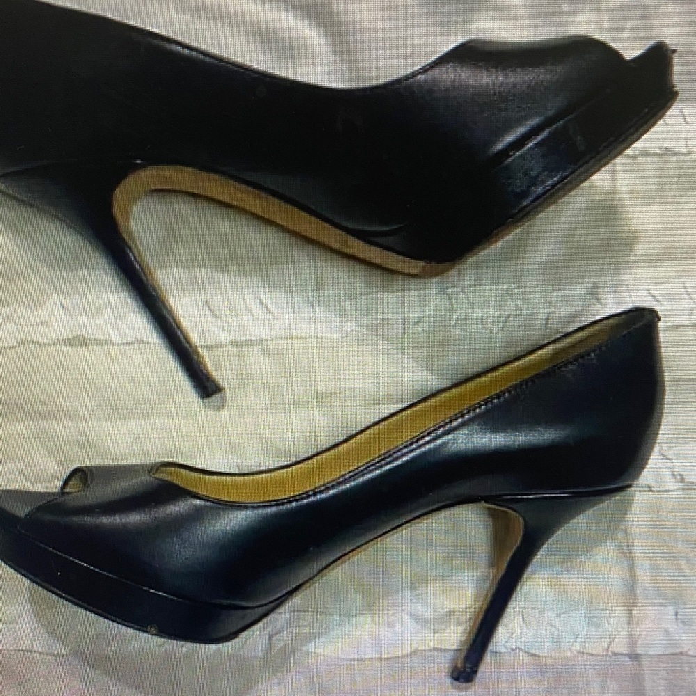 J. Crew Elegant Black Peep-Toe Heels